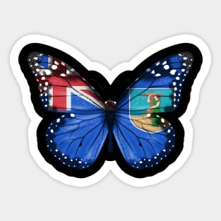 Montserratian Flag  Butterfly - Gift for Montserratian From Montserrat Sticker